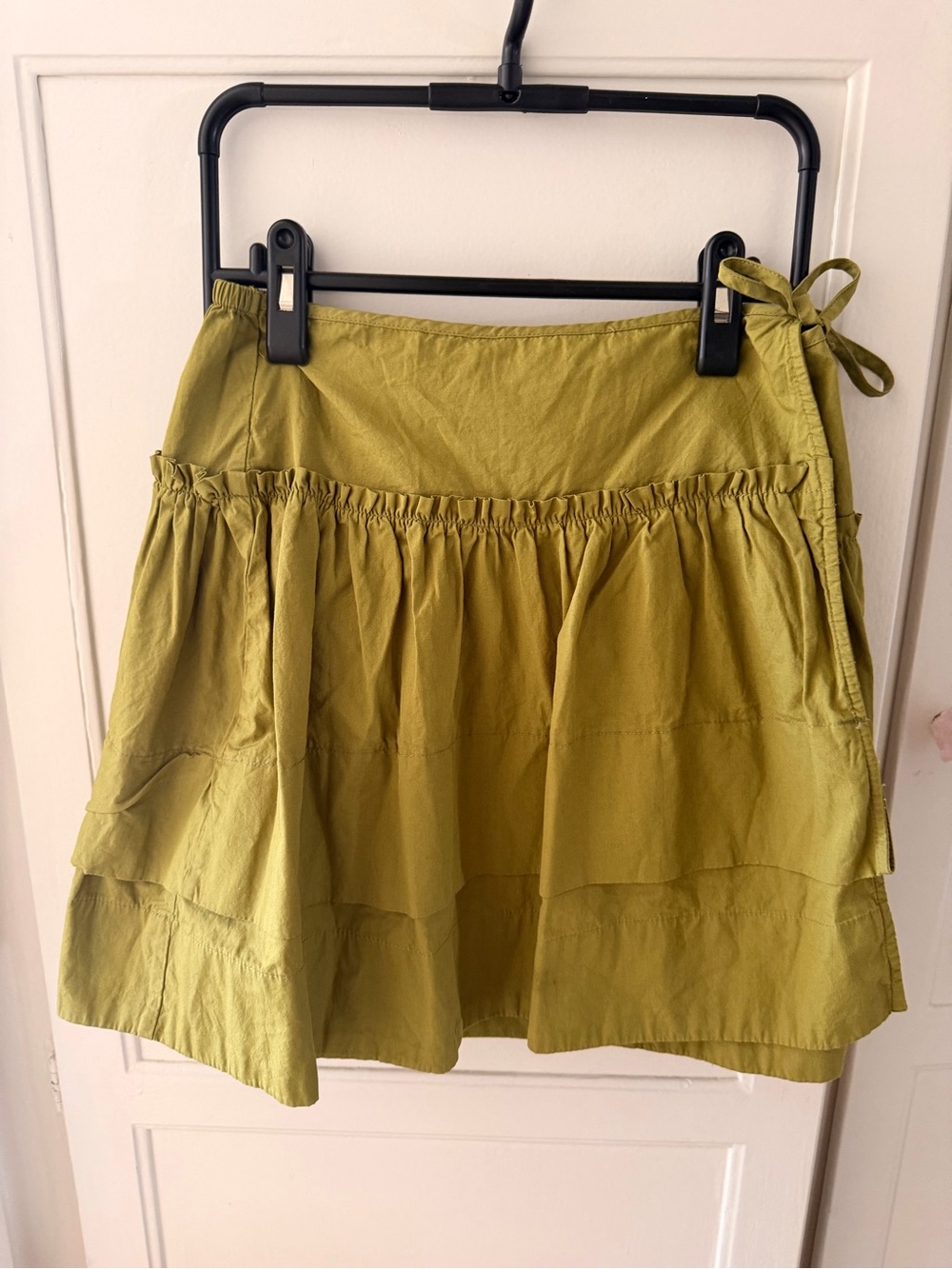 Free People olive green cotton mini skirt
